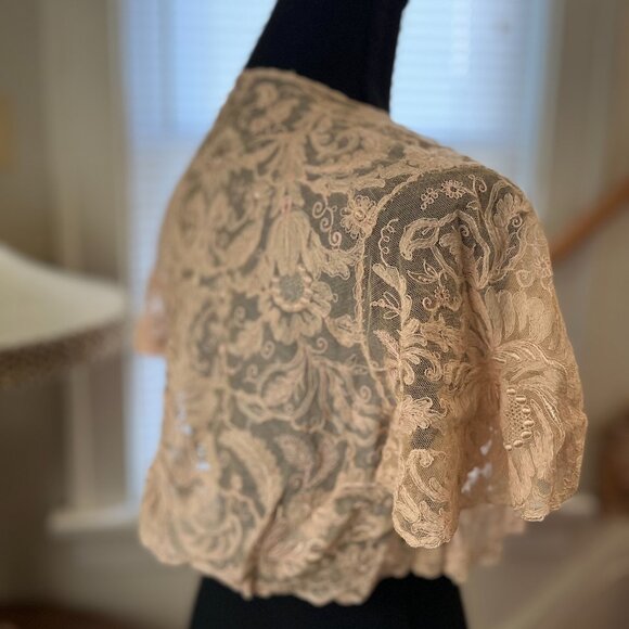 vintage coquette babydoll rosette fairy bow boudoir shrug crop lace jacket - Picture 7 of 7
